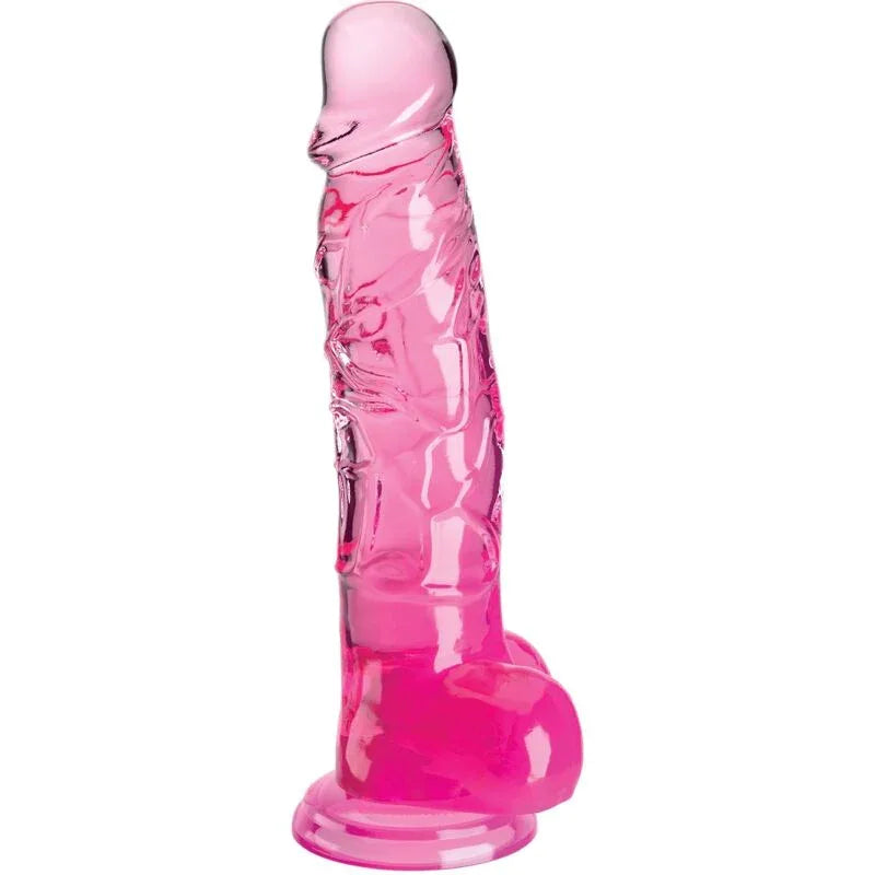 KING COCK - CLEAR REALISTISCHER PENIS MIT KUGELN 16.5 CM ROSA - Vanelion Paradise