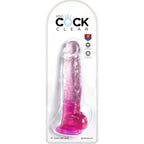 KING COCK - CLEAR REALISTISCHER PENIS MIT KUGELN 16.5 CM ROSA - Vanelion Paradise