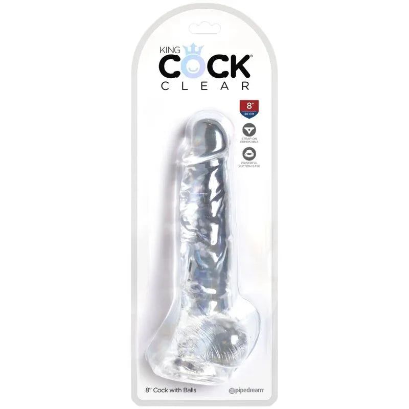 KING COCK - CLEAR REALISTISCHER PENIS MIT EIEREN 16.5 CM TRANSPARENT - Vanelion Paradise