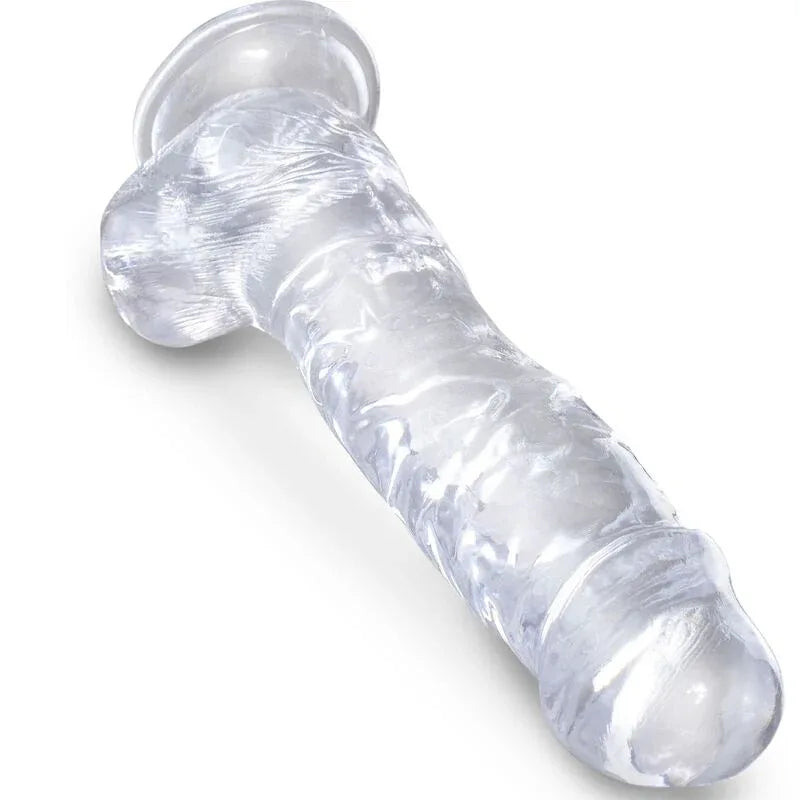 KING COCK - CLEAR REALISTISCHER PENIS MIT EIEREN 16.5 CM TRANSPARENT - Vanelion Paradise