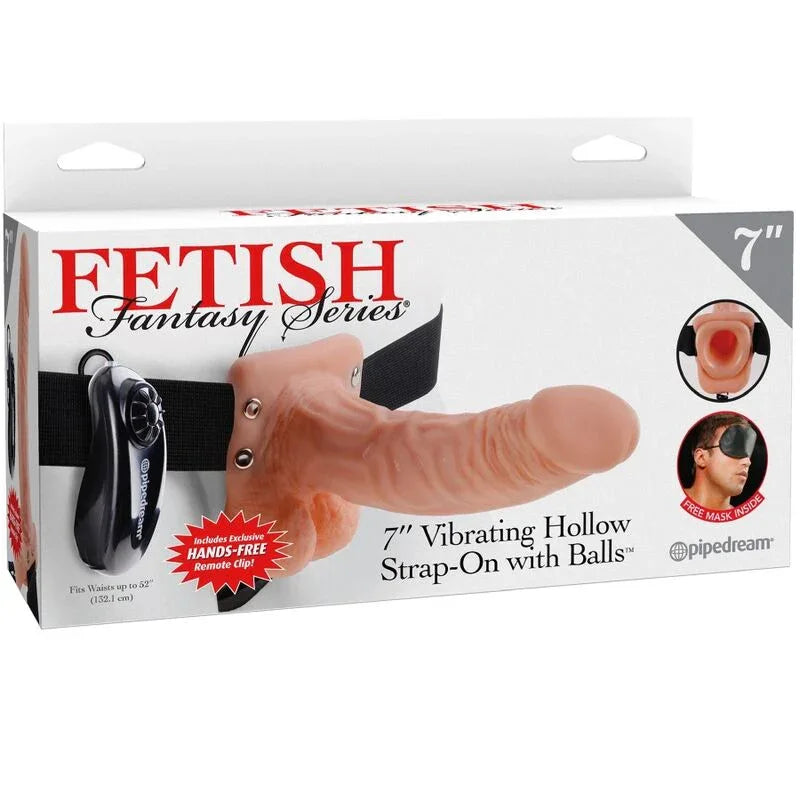 FETISH FANTASY SERIES - VERSTELLBARES GURT MIT FERNBEDIENUNG, REALISTISCHER PENIS MIT HODEN 17,8 CM - Vanelion Paradise
