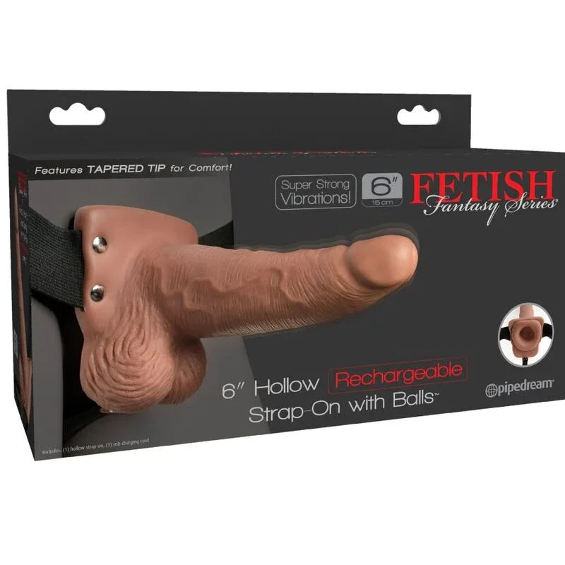 FETISH FANTASY SERIES - VERSTELLBARES GURT REALISTISCHER PENIS MIT WIEDERAUFLADBAREN HODEN UND VIBRATOR 15 CM - Vanelion Paradise