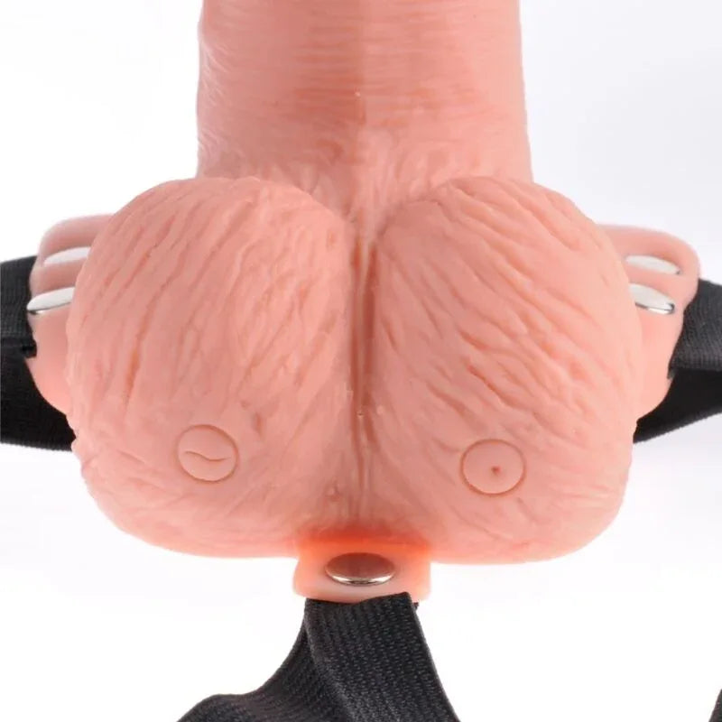 FETISH FANTASY SERIES - VERSTELLBARES GURT MIT FERNBEDIENUNG, REALISTISCHER PENIS MIT WIEDERAUFLADBAREN HODEN UND VIBRATOR 15 CM - Vanelion Paradise