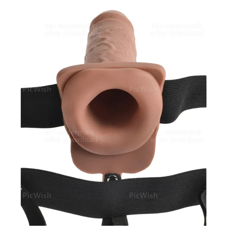 FETISH FANTASY SERIES - VERSTELLBARES GURT REALISTISCHER PENIS MIT WIEDERAUFLADBAREN BLLEN UND VIBRATOR 17,8 CM - Vanelion Paradise