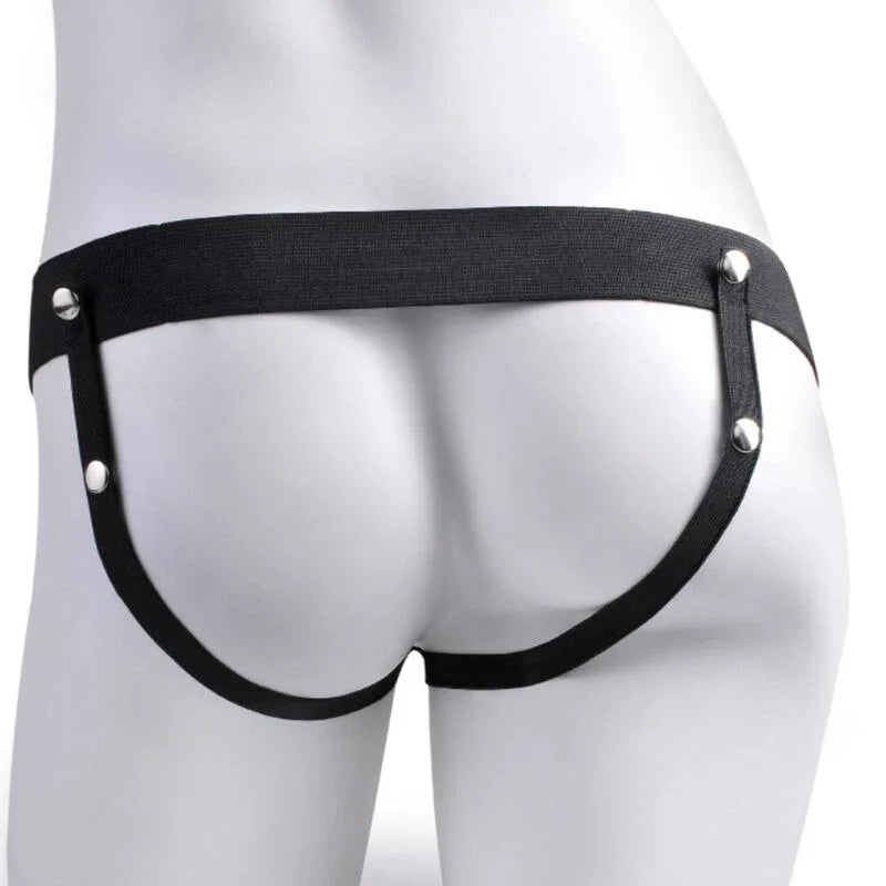 FETISH FANTASY SERIES - VERSTELLBARES GURT REALISTISCHER PENIS MIT WIEDERAUFLADBAREN BLLEN UND VIBRATOR 17,8 CM - Vanelion Paradise