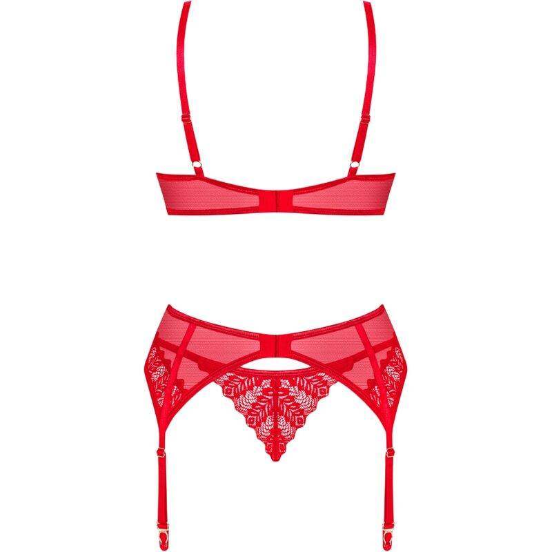 OBSESSIVE - INGRIDIA-SET, ZWEITEILIG, OHNE UMHÜLLUNG, ROT XL/XXL - Vanelion Paradise