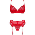 OBSESSIVE - INGRIDIA-SET DREITEILIG ROT XS/S - Vanelion Paradise