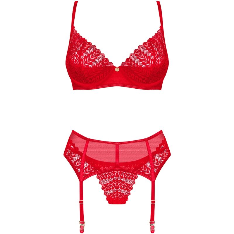 OBSESSIVE - INGRIDIA-SET DREITEILIG ROT XS/S