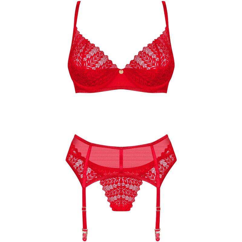 OBSESSIVE - INGRIDIA-SET DREITEILIG ROT XS/S - Vanelion Paradise