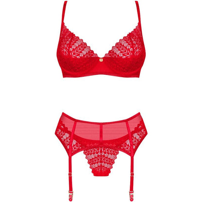 OBSESSIVE - INGRIDIA-SET DREITEILIG ROT XS/S