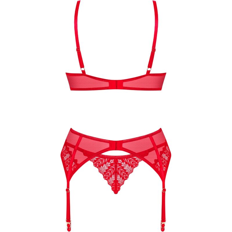 OBSESSIVE - INGRIDIA-SET DREITEILIG ROT XS/S