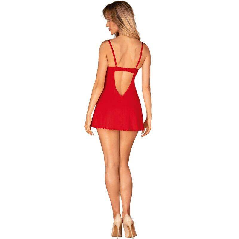 OBSESSIVE - INGRIDIA CHEMISE & TANGA ROT XL/XXL - Vanelion Paradise