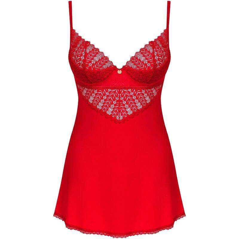 OBSESSIVE - INGRIDIA CHEMISE & TANGA ROT XL/XXL - Vanelion Paradise