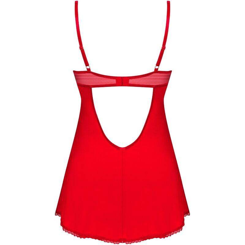 OBSESSIVE - INGRIDIA CHEMISE & TANGA ROT XL/XXL - Vanelion Paradise