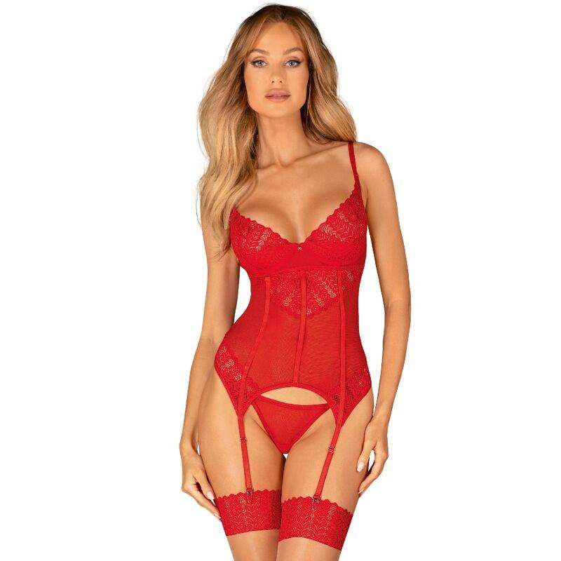 OBSESSIVE - INGRIDIA KORSETT & TANGA ROT XS/S - Vanelion Paradise