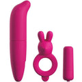 CLASSIX - KIT FÜR PAARE MIT RING, BULLET UND ROSA STIMULATOR - Vanelion Paradise