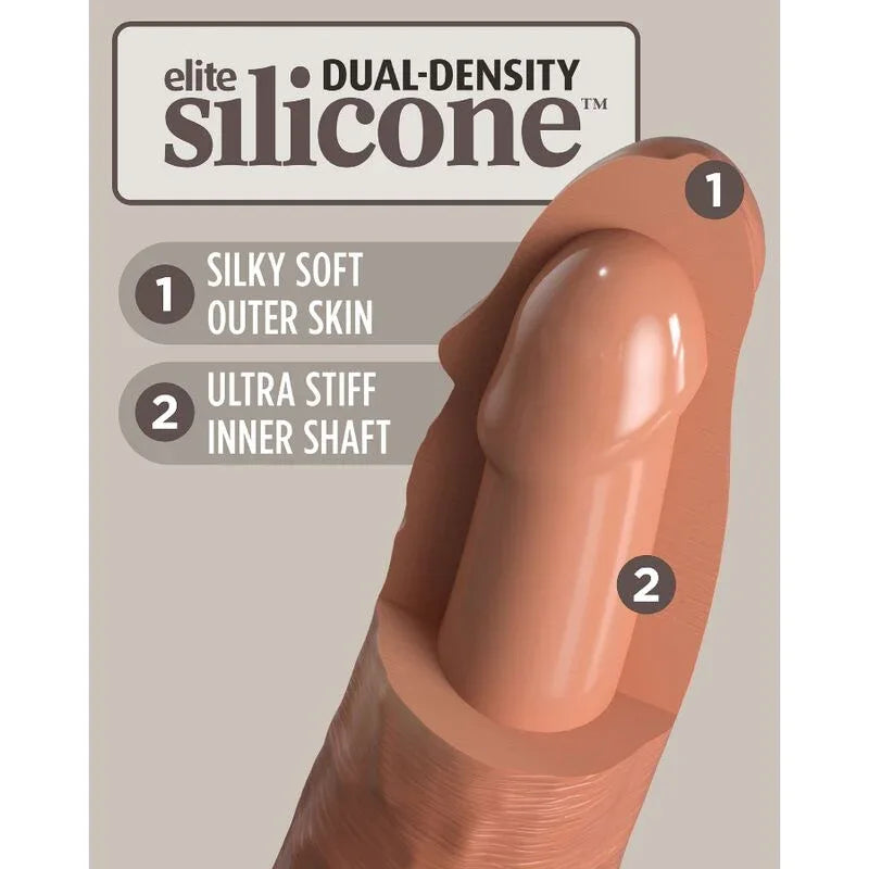 KING COCK - ELITE REALISTISCHER SILIKONDILDO 15.2 CM KARAMELL - Vanelion Paradise