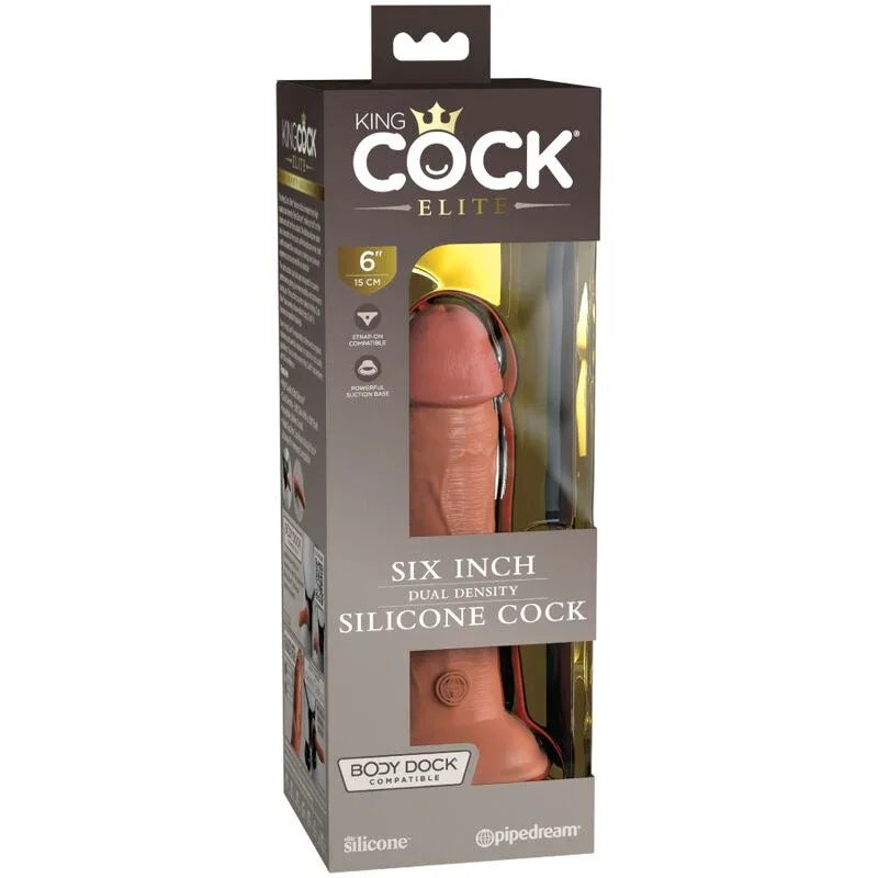 KING COCK - ELITE REALISTISCHER SILIKONDILDO 15.2 CM KARAMELL - Vanelion Paradise