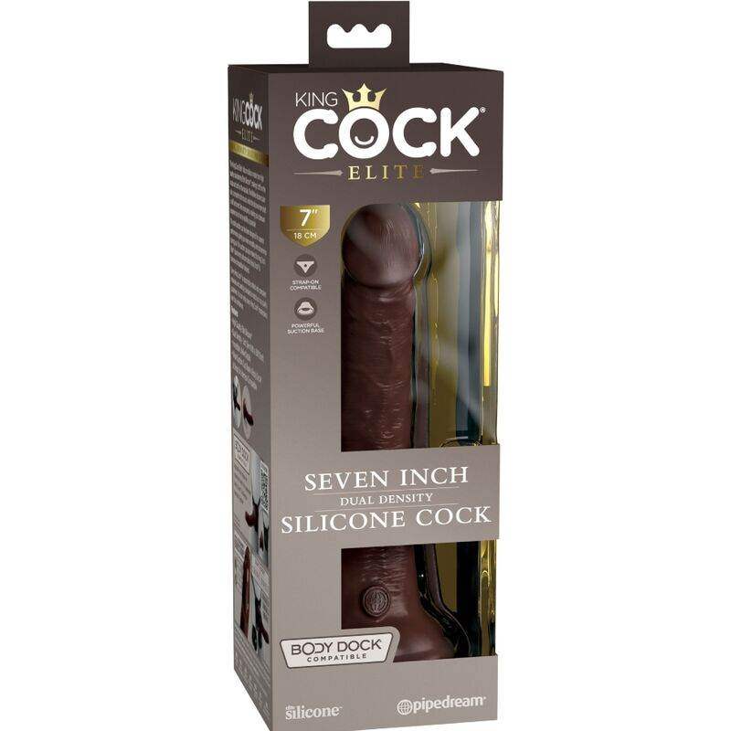 KING COCK - ELITE REALISTISCHER SILIKONDILDO 17.8 CM BRAUN - Vanelion Paradise
