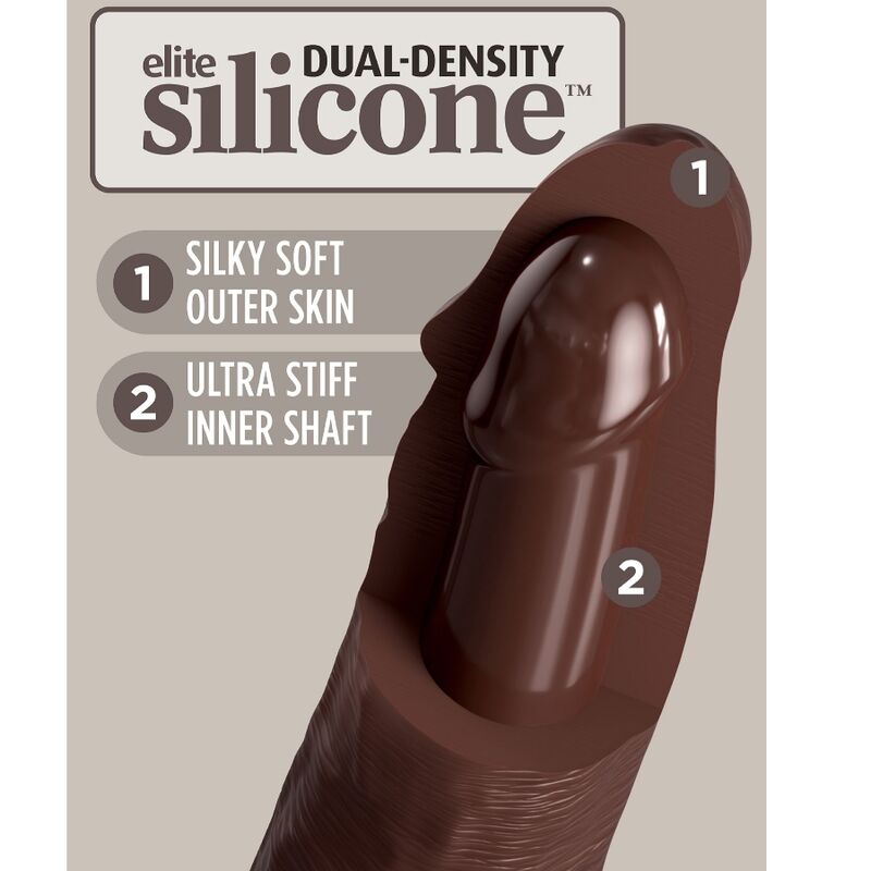 KING COCK - ELITE REALISTISCHER SILIKONDILDO 17.8 CM BRAUN