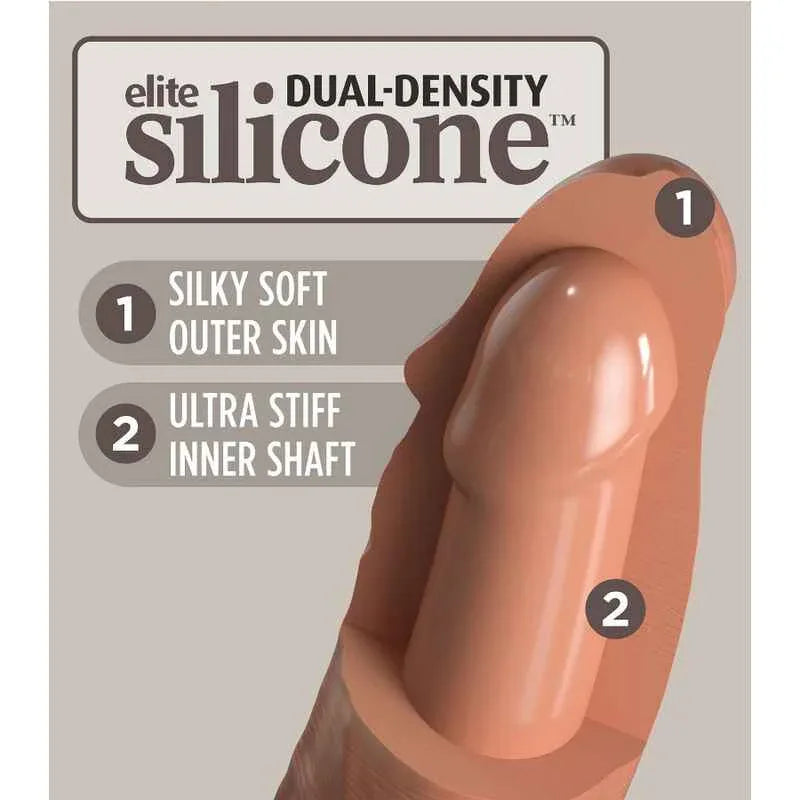 KING COCK - ELITE REALISTISCHER SILIKONDILDO 17.8 CM KARAMELL - Vanelion Paradise