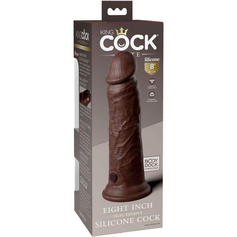 KING COCK - ELITE REALISTISCHER SILIKONDILDO 20.3 CM BRAUN - Vanelion Paradise