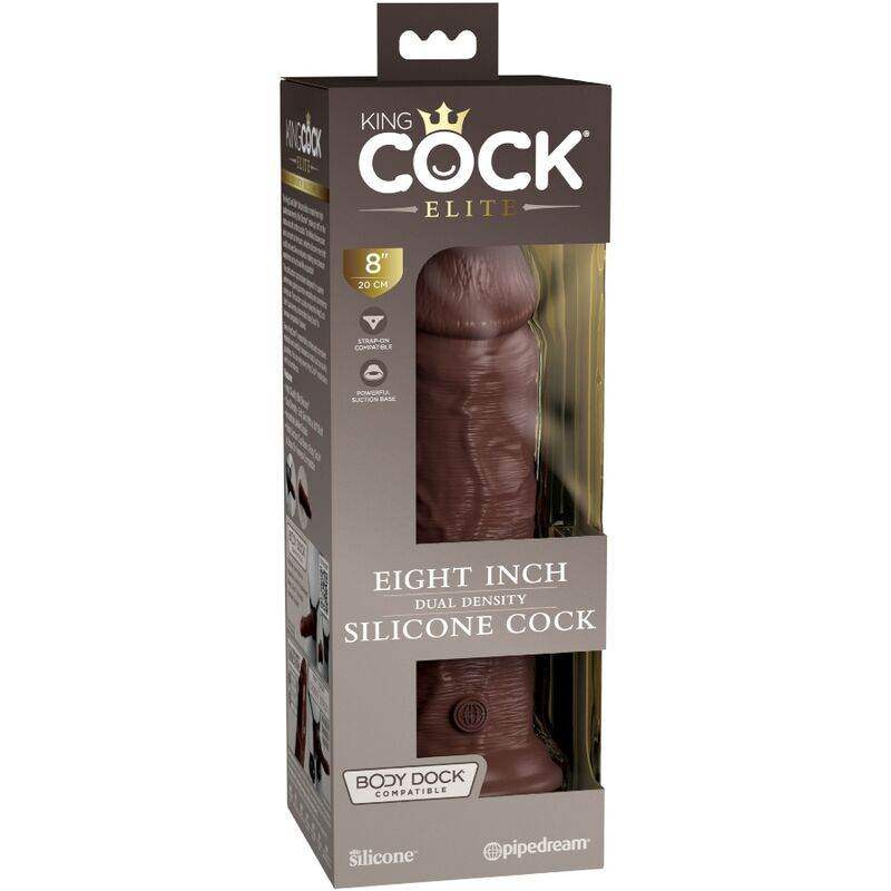 KING COCK - ELITE REALISTISCHER SILIKONDILDO 20.3 CM BRAUN - Vanelion Paradise