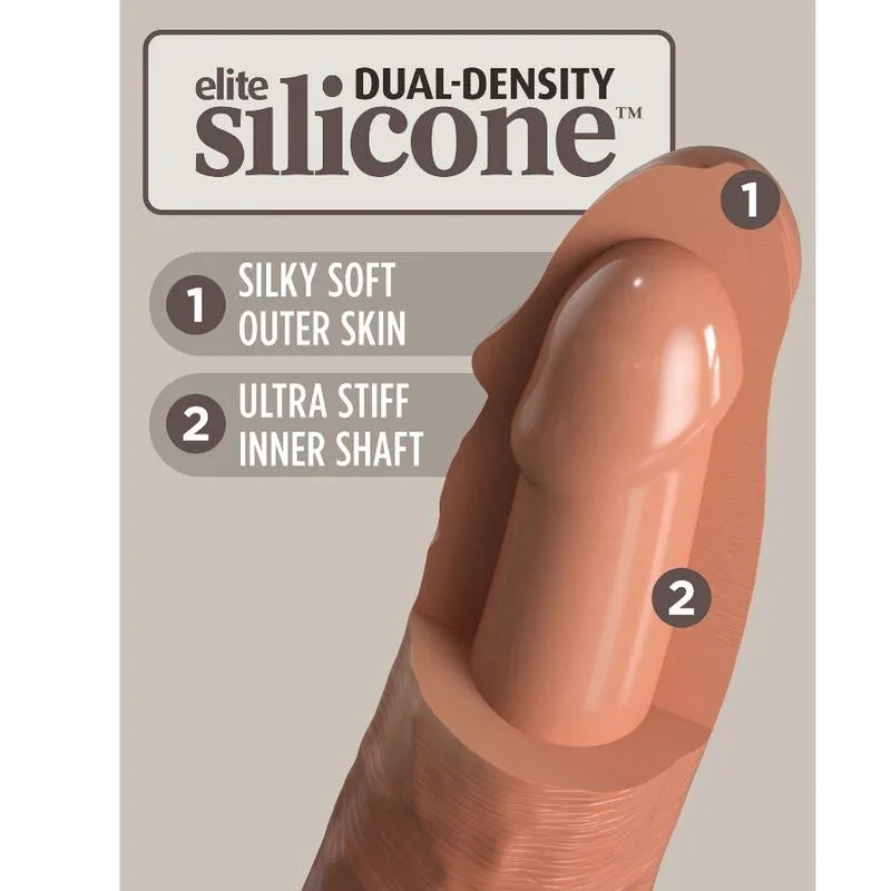 KING COCK - ELITE REALISTISCHER SILIKONDILDO 20.3 CM KARAMELL - Vanelion Paradise