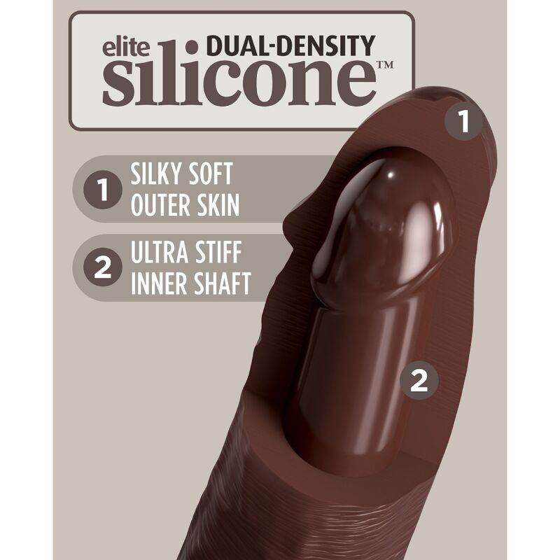 KING COCK - ELITE REALISTISCHER SILIKONDILDO 28 CM BRAUN - Vanelion Paradise