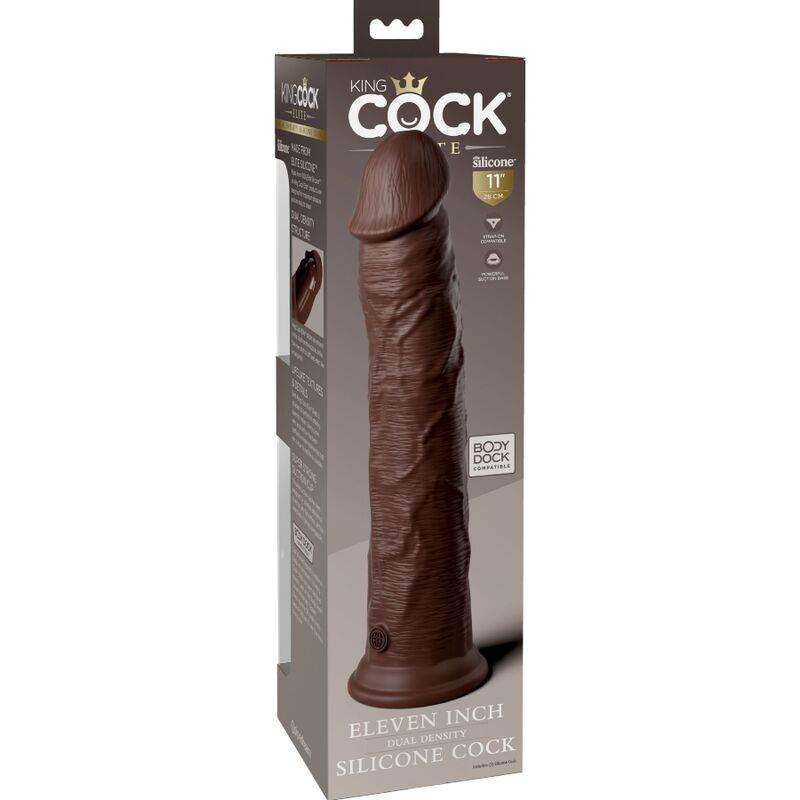 KING COCK - ELITE REALISTISCHER SILIKONDILDO 28 CM BRAUN - Vanelion Paradise