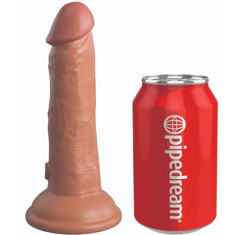 KING COCK - ELITE REALISTISCHER DILDO MIT VIBRATION UND SILIKON 15.2 CM KARAMELL - Vanelion Paradise
