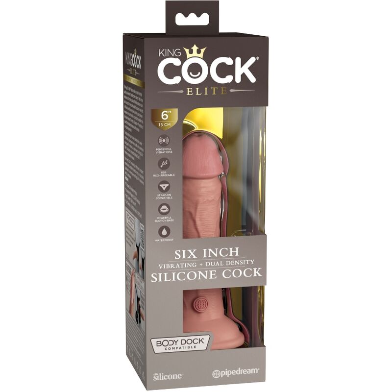 KING COCK - ELITE REALISTISCHER DILDO MIT VIBRATION UND SILIKON 15.2 CM