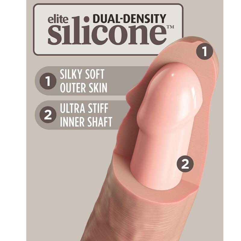 KING COCK - ELITE REALISTISCHER DILDO VIBRATOR & SILIKON FERNBEDIENUNG 17.8 CM