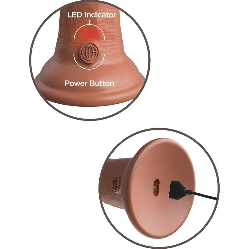 KING COCK - ELITE REALISTISCHER DILDO MIT VIBRATION UND SILIKON 20.3 CM KARAMELL - Vanelion Paradise