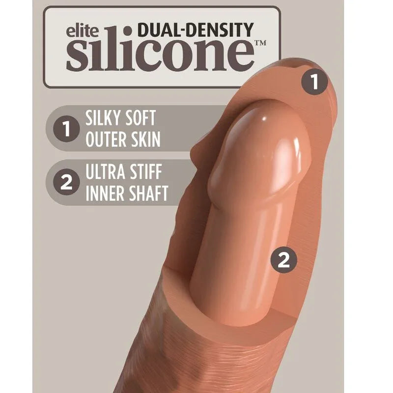 KING COCK - ELITE REALISTISCHER DILDO MIT VIBRATION UND SILIKON 20.3 CM KARAMELL - Vanelion Paradise