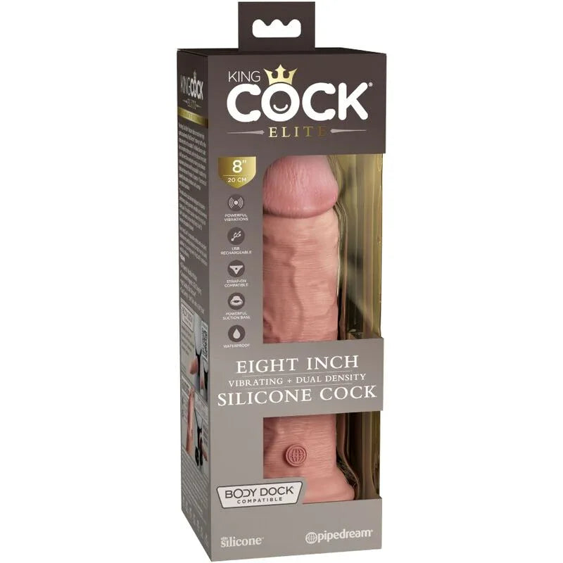 KING COCK - ELITE REALISTISCHER DILDO MIT VIBRATION UND SILIKON 20.3 CM - Vanelion Paradise