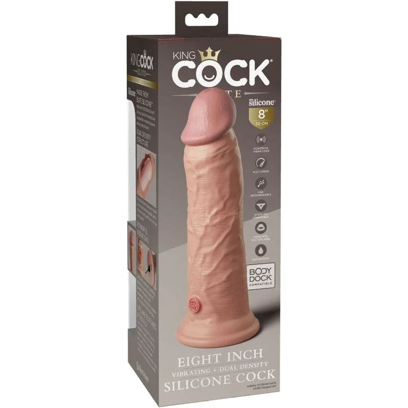 KING COCK - ELITE REALISTISCHER DILDO MIT VIBRATION UND SILIKON 20.3 CM - Vanelion Paradise