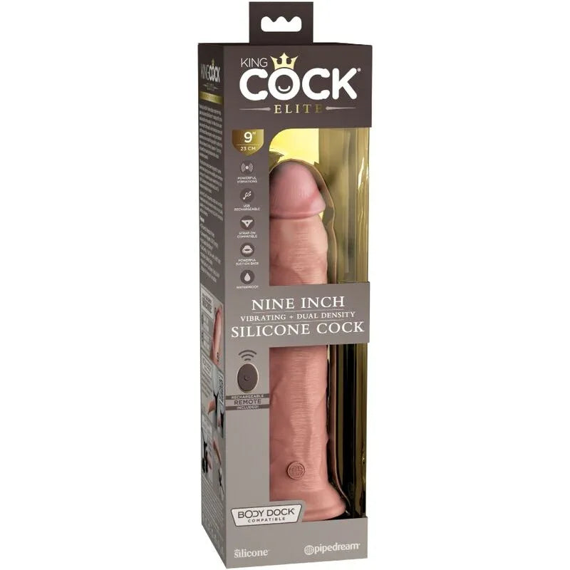 KING COCK - ELITE REALISTISCHER DILDO VIBRATOR & SILIKON FERNBEDIENUNG 23 CM - Vanelion Paradise