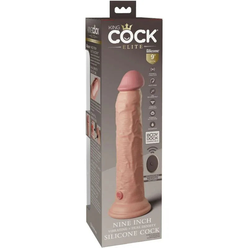 KING COCK - ELITE REALISTISCHER DILDO VIBRATOR & SILIKON FERNBEDIENUNG 23 CM - Vanelion Paradise