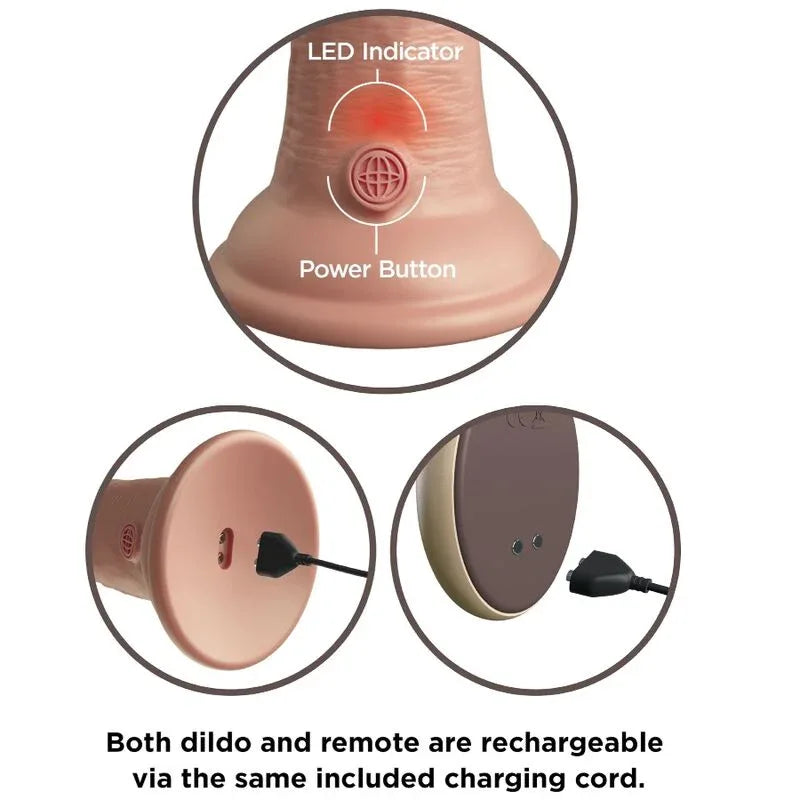 KING COCK - ELITE REALISTISCHER DILDO VIBRATOR & SILIKON FERNBEDIENUNG 23 CM - Vanelion Paradise