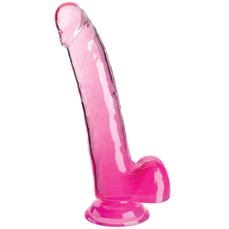 KING COCK - CLEAR DILDO MIT HODEN 20.3 CM ROSA - Vanelion Paradise