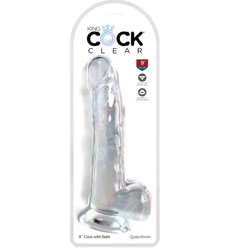 KING COCK - CLEAR DILDO MIT HODEN 20.3 CM TRANSPARENT - Vanelion Paradise