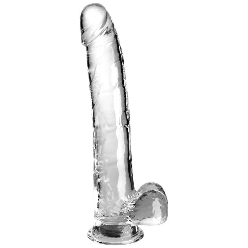 KING COCK - CLEAR DILDO MIT HODEN 24.8 CM TRANSPARENT - Vanelion Paradise