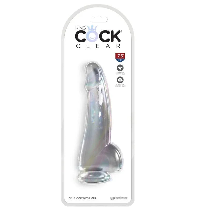 KING COCK - CLEAR DILDO MIT HODEN 15.2 CM TRANSPARENT - Vanelion Paradise