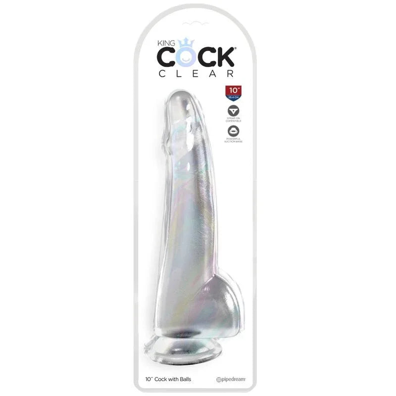 KING COCK - CLEAR DILDO MIT HODEN 19 CM TRANSPARENT - Vanelion Paradise