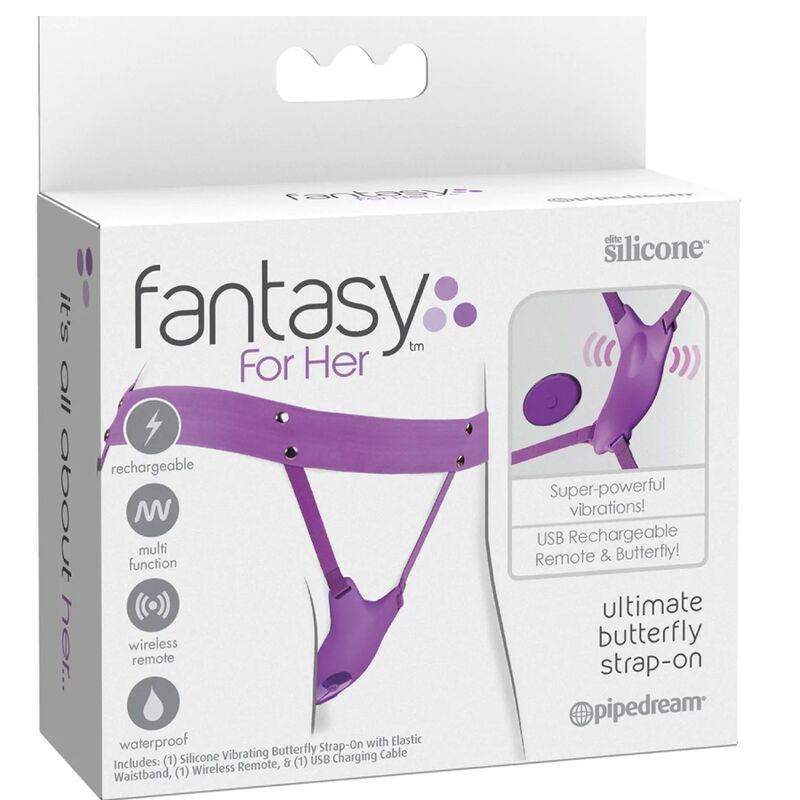 FANTASY FÜR SIE - VIBRIERENDES SCHMETTERLINGSGESCHIRR, WIEDERAUFLADBAR & VIOLETTE FERNBEDIENUNG - Vanelion Paradise
