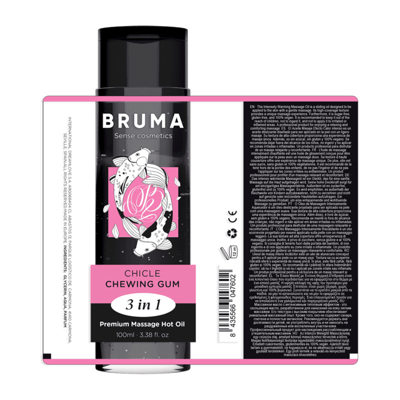 BRUMA - PREMIUM-MASSAGEÖL MIT WÄRMEEFFEKT, GUM-GESCHMACK 3 IN 1 - 100 ML - Vanelion Paradise