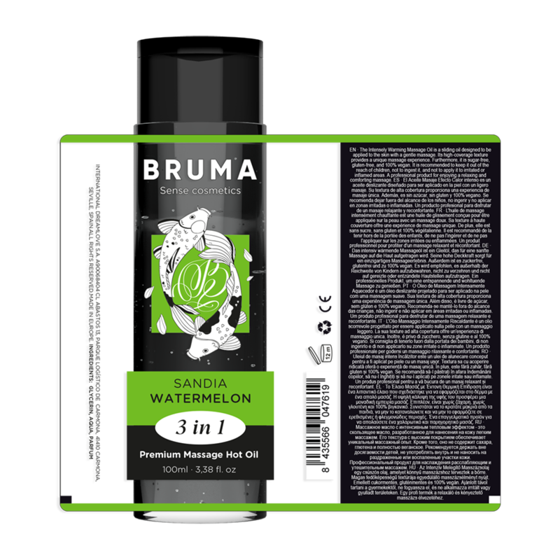 BRUMA - PREMIUM-MASSAGEÖL MIT WÄRMEEFFEKT, WASSERMELONE-GESCHMACK 3 IN 1 - 100 ML