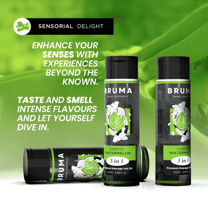 BRUMA - PREMIUM-MASSAGEÖL MIT WÄRMEEFFEKT, WASSERMELONE-GESCHMACK 3 IN 1 - 100 ML - Vanelion Paradise