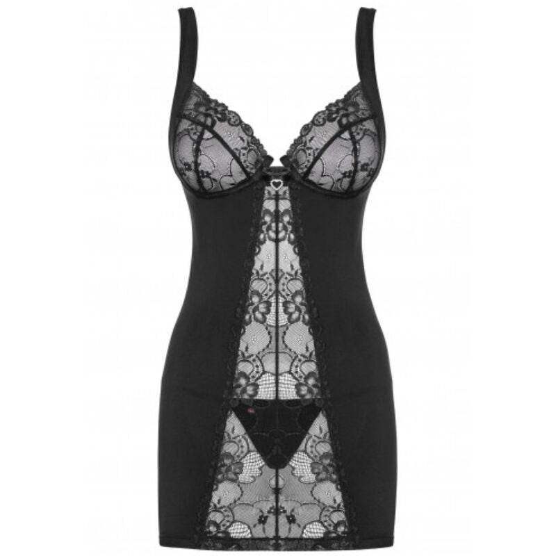 OBSESSIVE - HEARTINE CHEMISE & TANGA SCHWARZ S/M - Vanelion Paradise